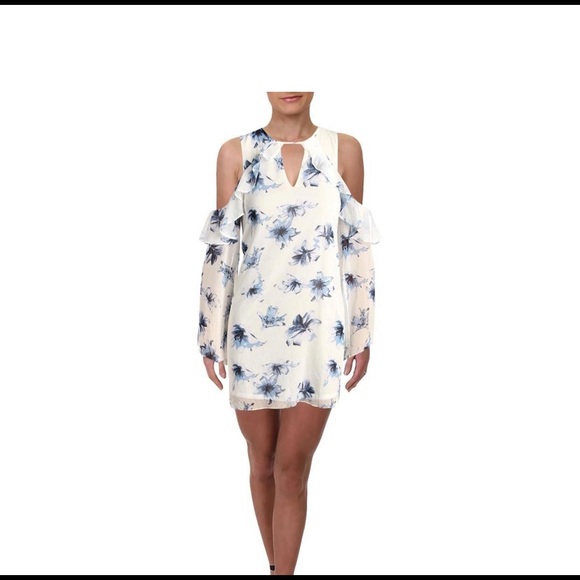 Aqua white/blue floral dress - Picture 2 of 2